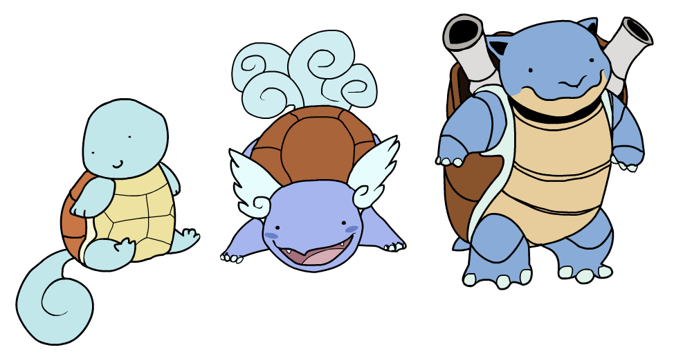 1000x525 Pokemon Squirtle Wartortle Blastoise Vector Game