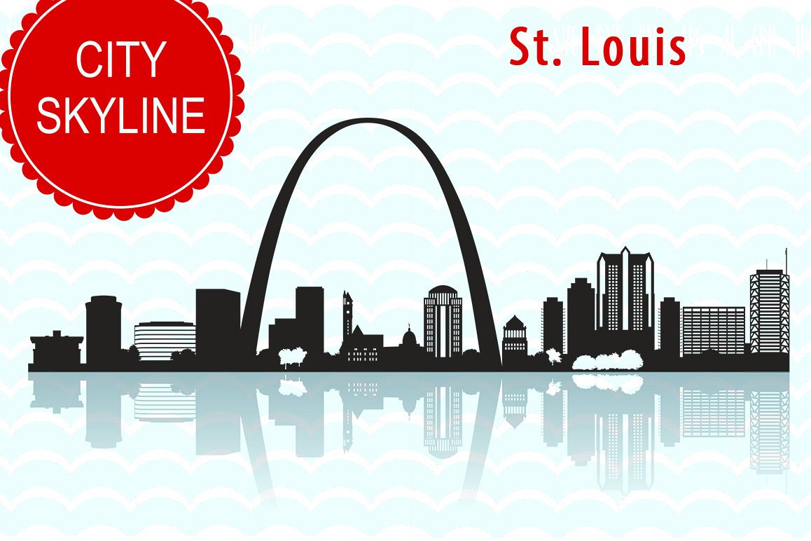 1158x772 St. Louis City Svg, Vector Skyline Missouri Silhouette, Usa City