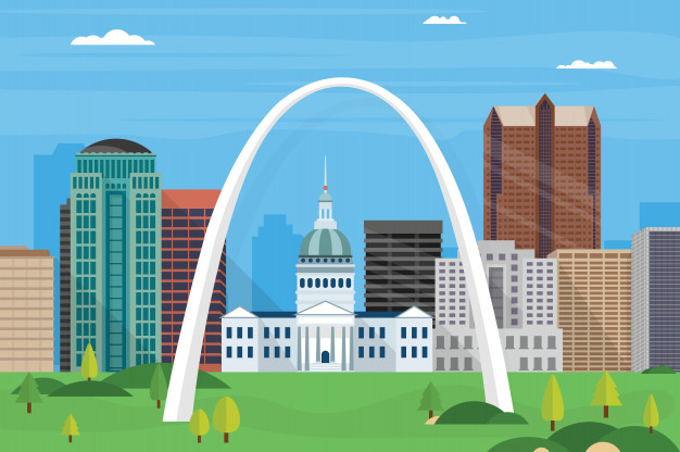 626x416 Illustration Of Saint Louis City Skyline Vector Premium Download