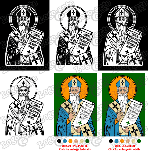 521x531 Vector Of St Patrick For Cutting Plotter And Engraving.