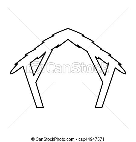 450x470 Manger Stable Figure Silhouette Icon Vector Illustration Design.