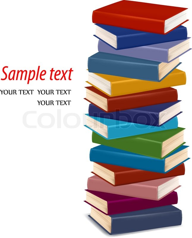 646x800 Stack Of Colorful Books. Vector Stock Vector Colourbox