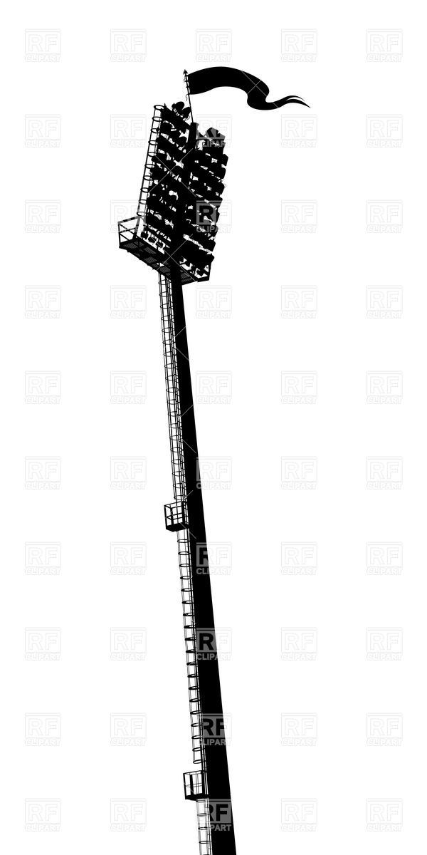 600x1200 Silhouette Of A Stadium Lights Tower Vector Image Vector Artwork