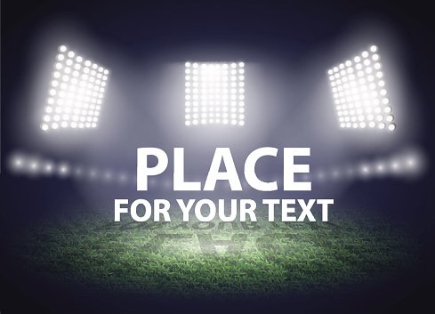 489x353 Stadium Three Spotlights On A Football Vector Premium Clipart