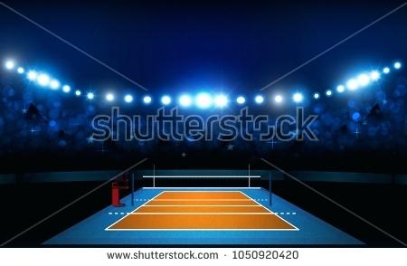 450x294 Light Volleyball Volleyball Court Arena Field With Bright Stadium