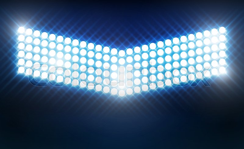 800x488 Bright Stadium Arena Lights Vector Design. Vector Illumination