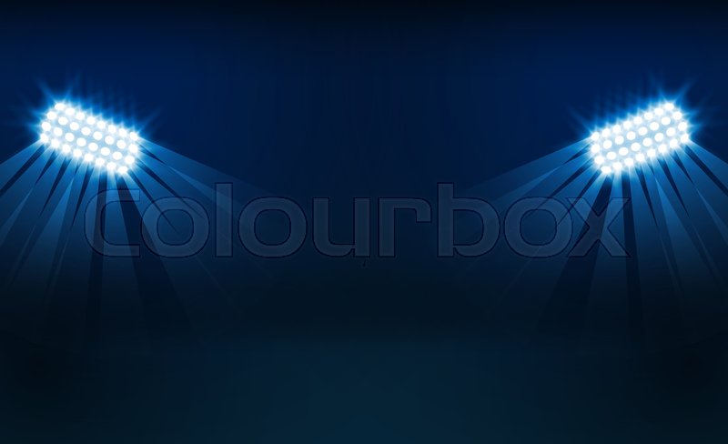 800x488 Bright Stadium Lights Vector Design. Vector Illumination Stock