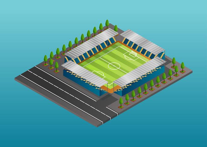 686x490 Isometric Soccer Stadium Vector