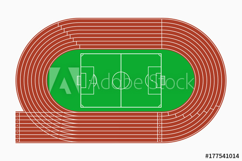 500x334 Running Track And Soccer (Football) Field, Top View Of Sport