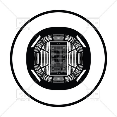 400x400 Silhouette Of American Football Stadium Vector Image Vector