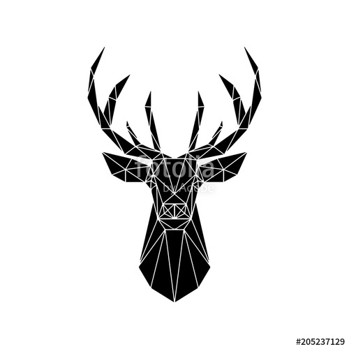 500x500 Deer Head Geometric Lines Silhouette Stock Image And Royalty Free