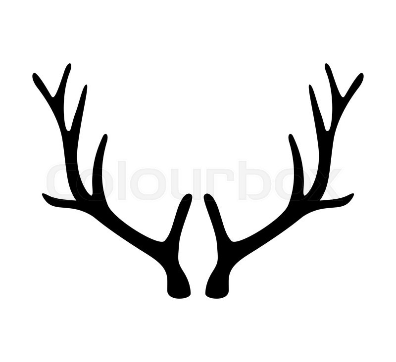 800x732 Deer Antlers. Horns Icon Isolated On White Background. Vector
