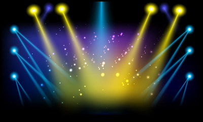 400x240 Stage Lights. Vector Illustration
