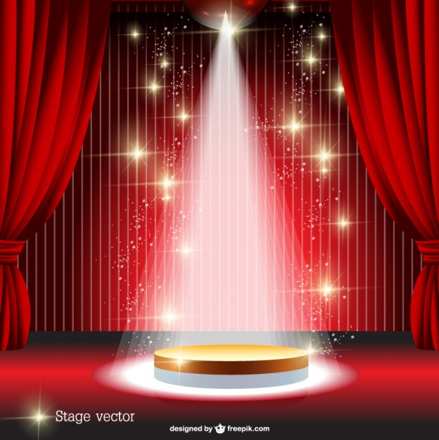 624x626 Red Curtain Spotlight Stage Vector Free Download
