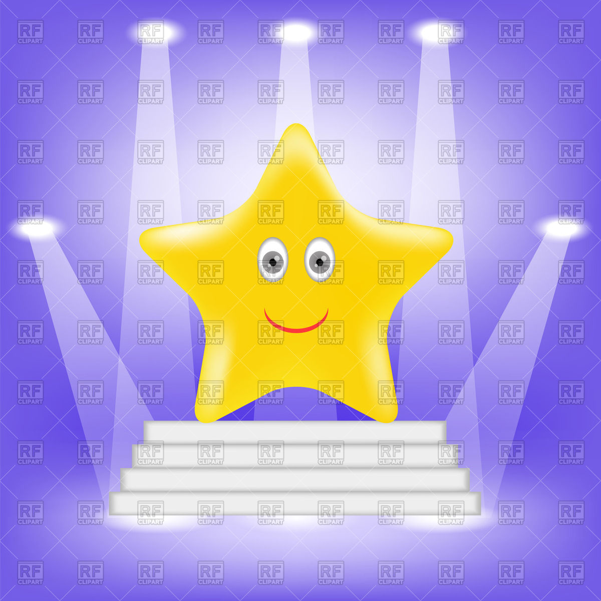 1200x1200 Golden Cartoon Star On The Stage Vector Image Vector Artwork Of
