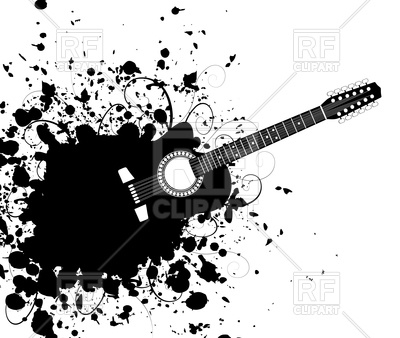 400x338 Guitar With Black Stain Vector Image Vector Artwork Of Signs