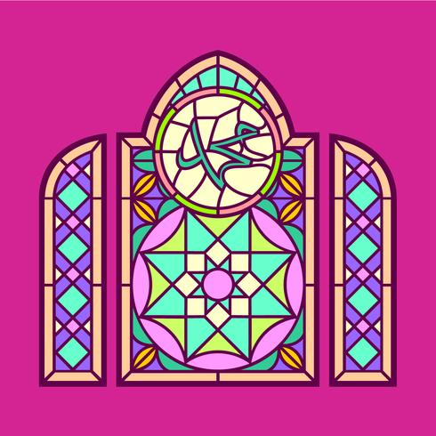 490x490 Muhammad Stained Glass Window Vector