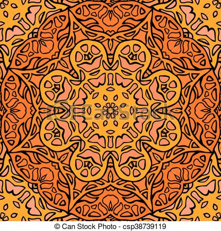 450x470 Seamless Texture Of Stained Glass. Doodle Pattern. Vector