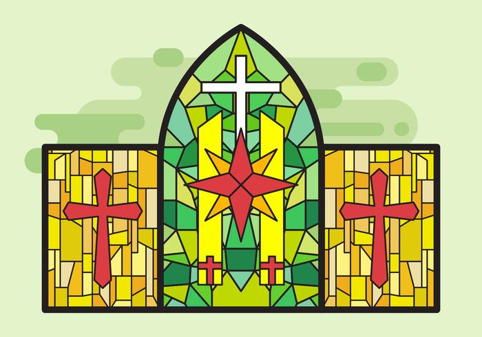 700x490 Stained Glass Window Vector Illustration