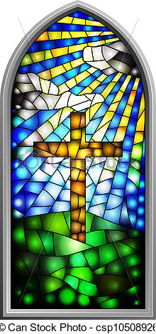 220x470 Stained Glass Window. Vector Illustration Of A Stained Glass Window.