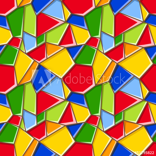 500x500 Stained Glass. Vector Seamless Background.