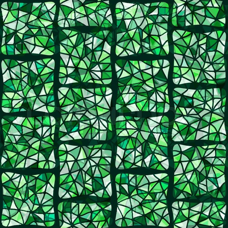 800x800 Green Stained Glass Window