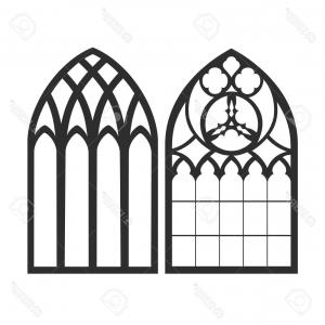 300x300 Photostock Vector Gothic Windows Vintage Frames Church Stained