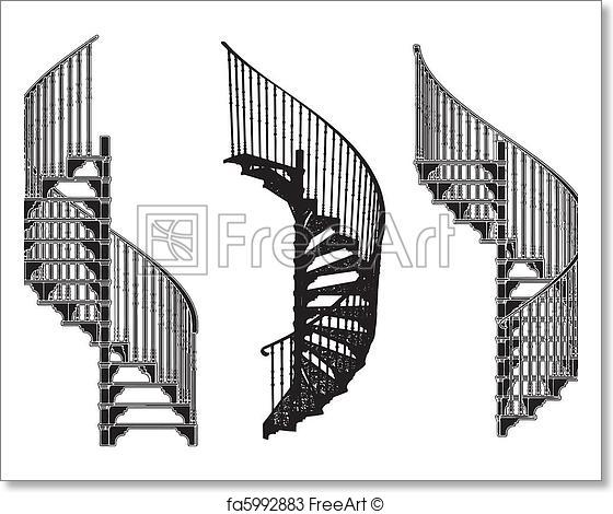 560x470 Free Art Print Of Spiral Staircase. Spiral Staircase Vector
