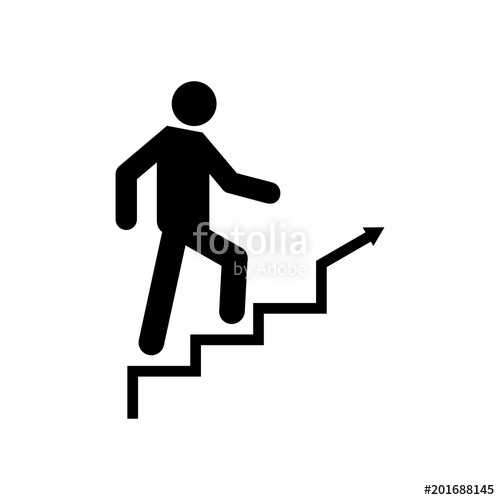 500x500 Man Climbing Stairs Vector Icon Stock Image And Royalty Free