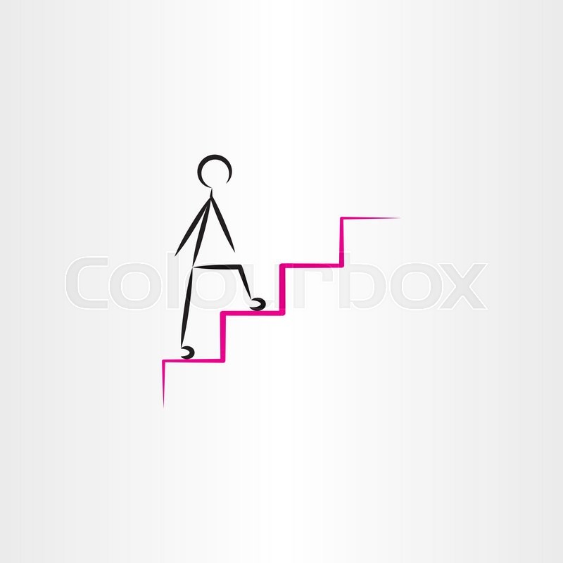 800x800 Man Climbing Stairs Vector Icon Design Element Stock Vector