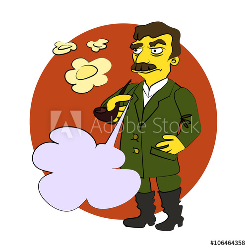 500x500 The Character Of Stalin Smoking A Pipe, Blowing Smoke Rings, He