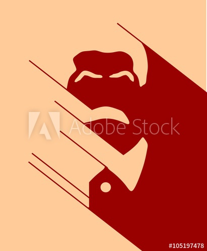 411x500 Vector Portrait Of Joseph Stalin. Flat Icon Style