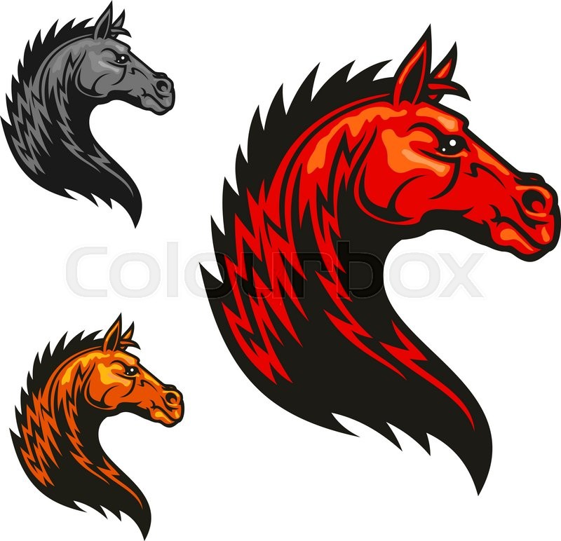 800x772 Powerful Tribal Stallion Cartoon Symbol For Motorsport Theme Or
