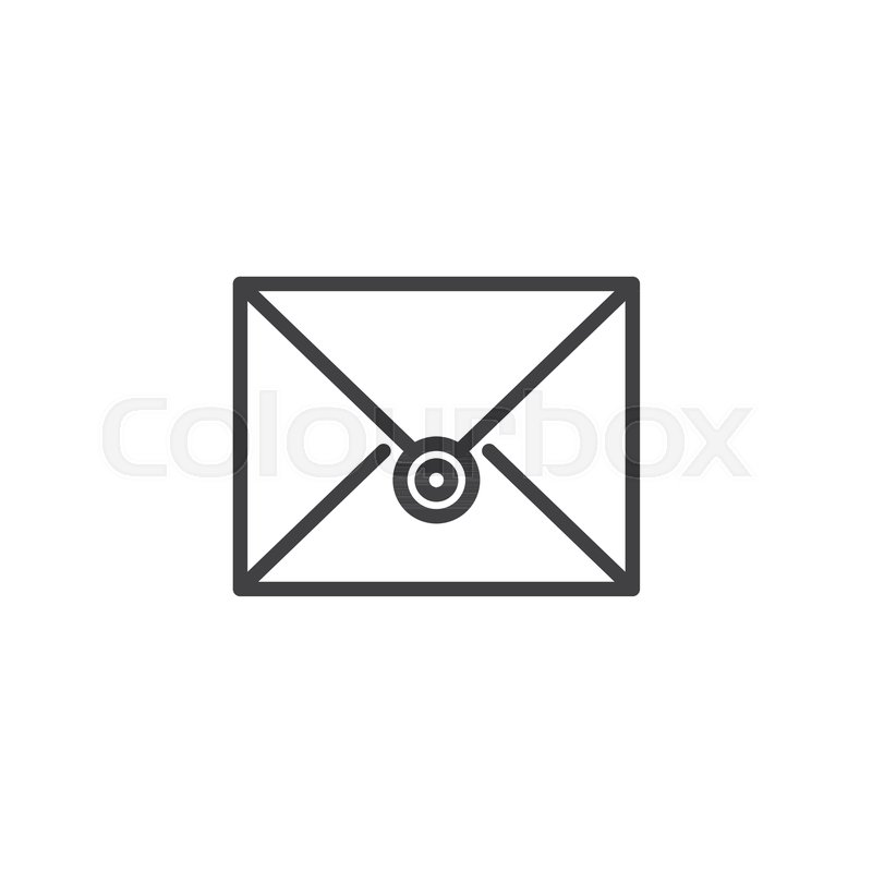 800x800 Envelope Mail With Stamp Outline Icon. Linear Style Sign For