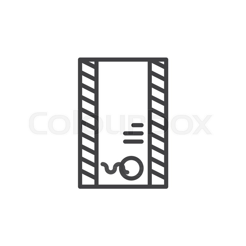 800x800 Postage Envelope With Stamp Line Icon, Outline Vector Sign, Linear