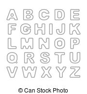 180x195 Vintage Rubber Stamp Outline Font, Vector Alphabet, Capital Letters.