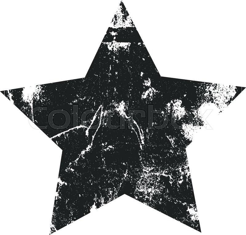 800x765 Grunge Star Silhouette Vector Illustration. Rubber Stamp Texture
