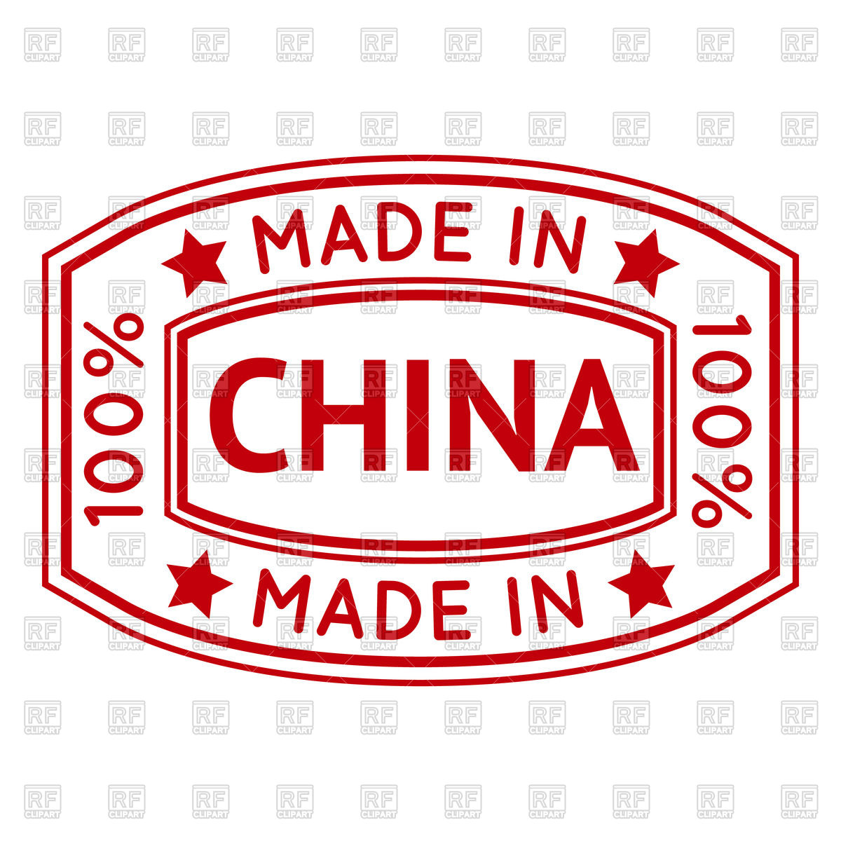 1200x1200 Made In China Red Stamp Vector Image Vector Artwork Of Objects