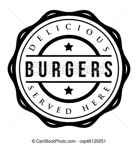 450x470 Burgers Vintage Stamp Vector Black.