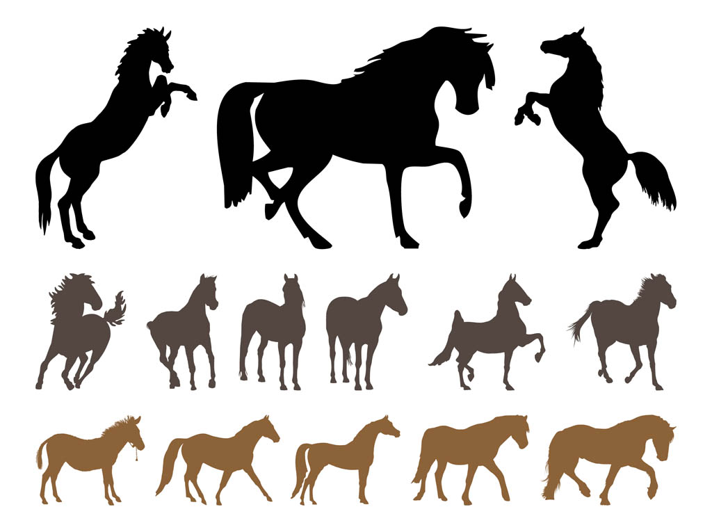 1024x765 Horses Silhouette Set Free Vectors Ui Download
