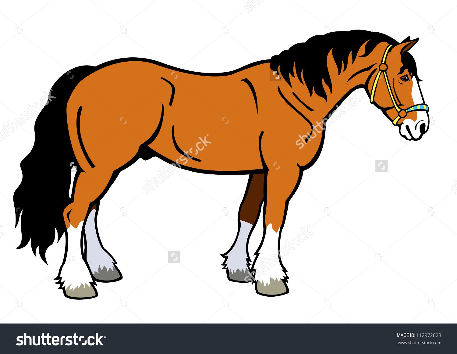 1500x1161 Standing Horse Clipart Color