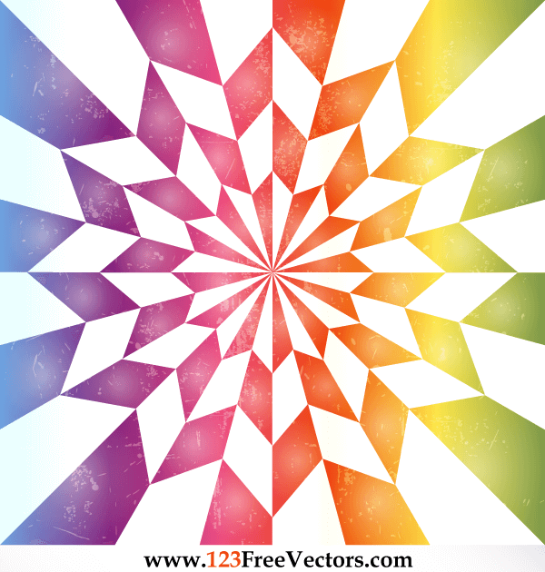 600x630 Star Optical Illusion Rainbow Background Vector Free Vectors