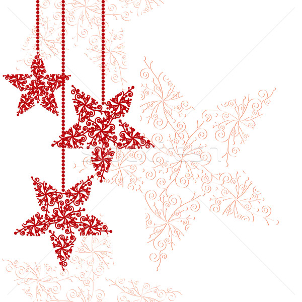 600x600 Abstract Red Christmas Star Background Vector Illustration