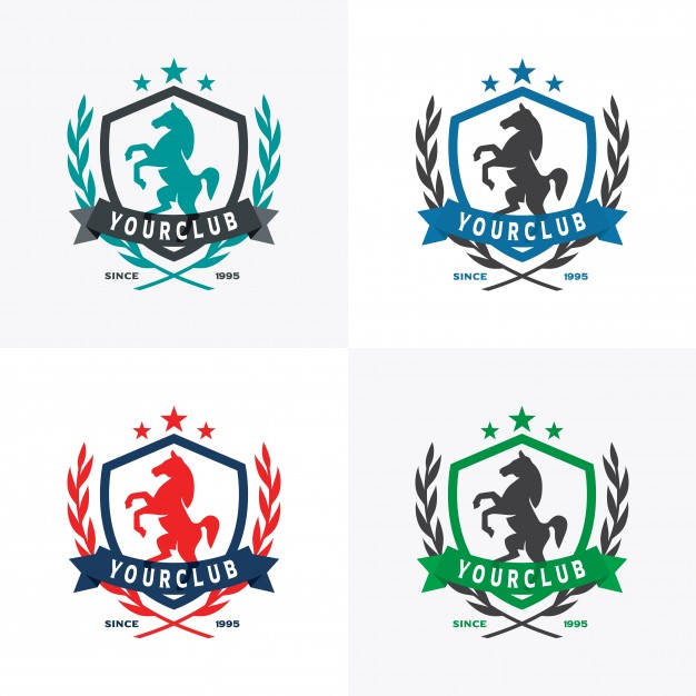 626x626 Horse Crest With Wreath And Star Badge For Company Identity Vector