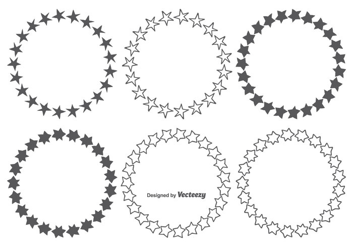 700x490 Hand Drawn Star Frames Set