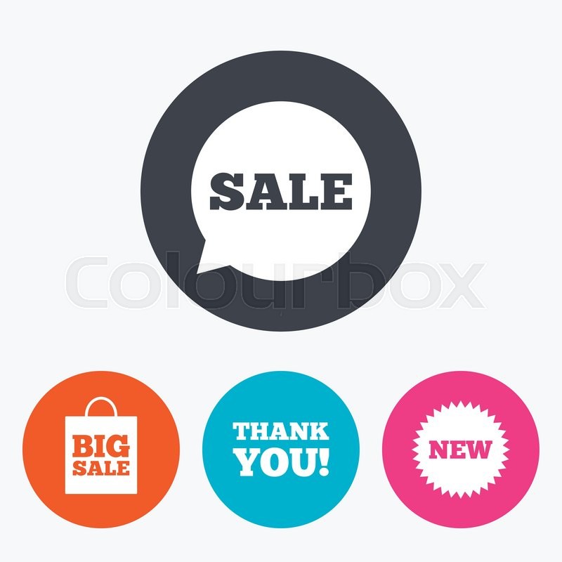 800x800 Sale Speech Bubble Icon. Thank You Symbol. New Star Circle Sign