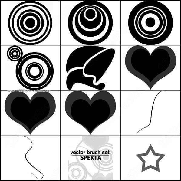 598x598 Star Circle Heart Shape Brushes Photoshop Download Photoshop