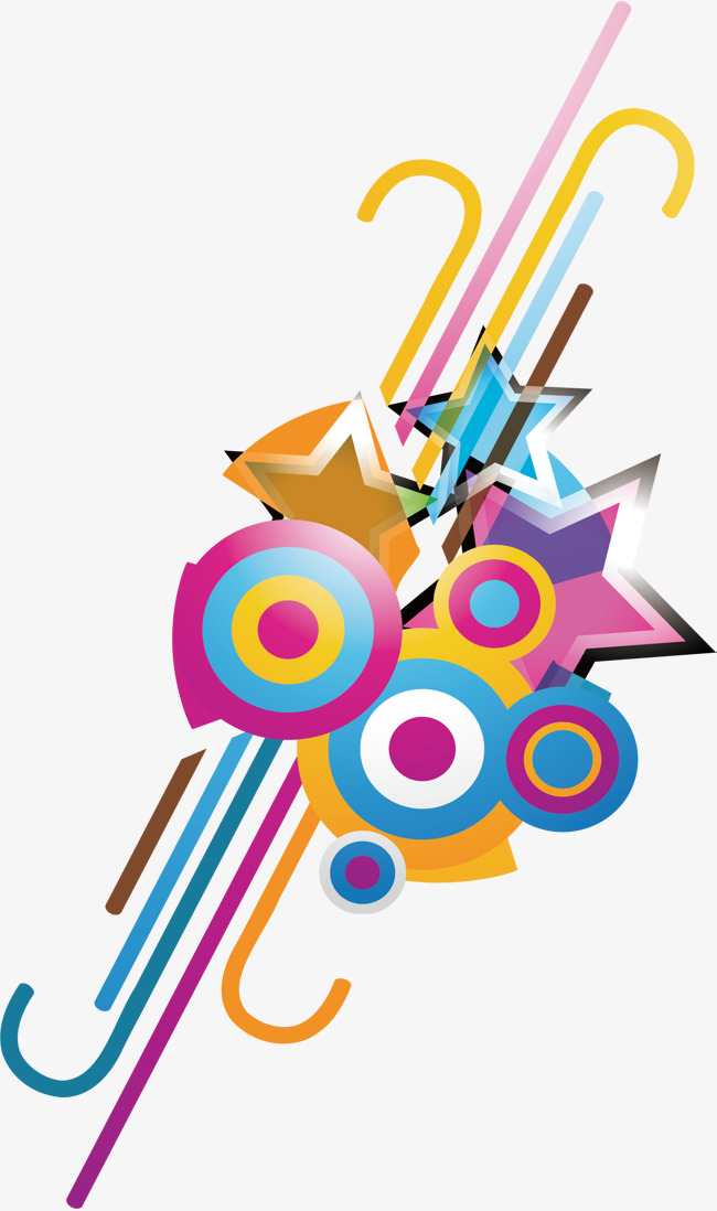 650x1098 Colored Five Pointed Star Circle Pattern, Star Vector, Circle