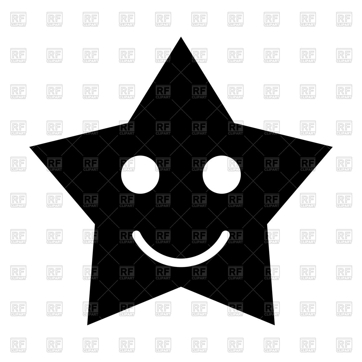 1200x1200 Smiling Star Black Icon Vector Image Vector Artwork Of Icons And