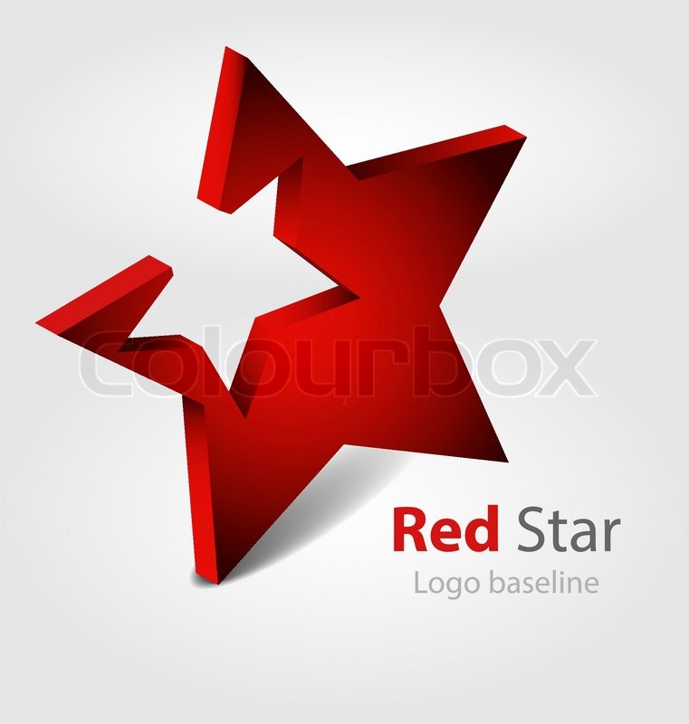 761x800 Red Star 3d Vector Logo Stock Vector Colourbox